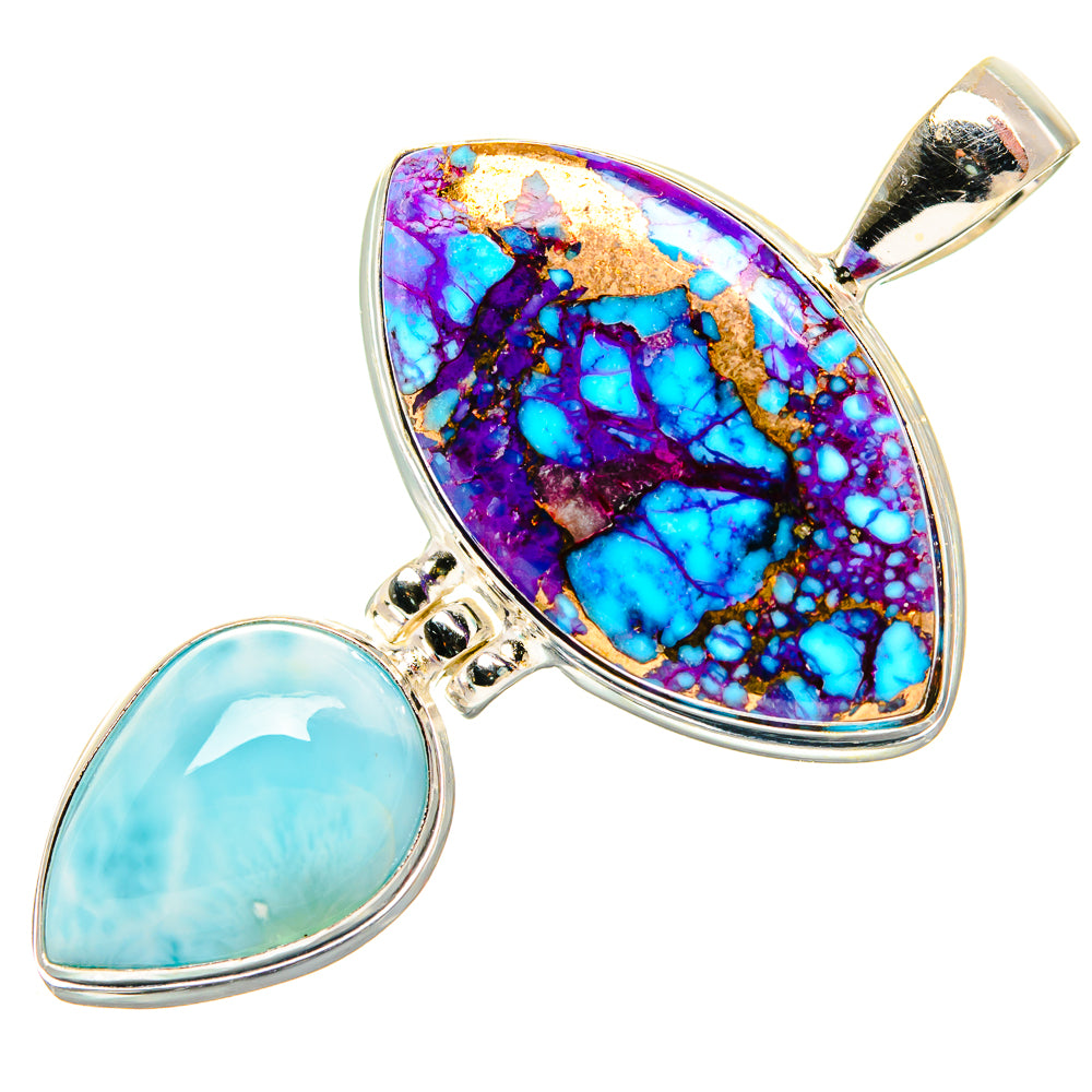 Purple Copper Composite Turquoise Pendants handcrafted by Anasilvercos - PD33368 - Photo 2