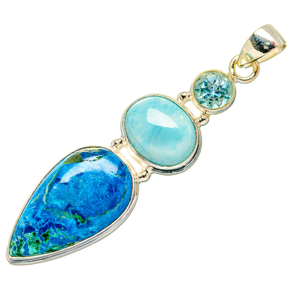 Chrysocolla Pendants handcrafted by Anasilvercos - PD33380 - Photo 2