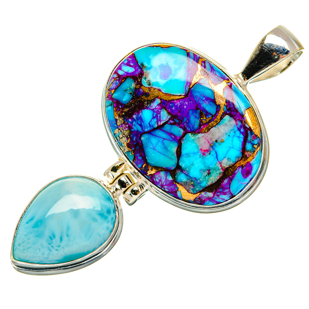 Purple Copper Composite Turquoise Pendants handcrafted by Anasilvercos - PD33382 - Photo 2