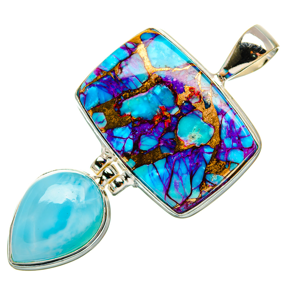 Purple Copper Composite Turquoise Pendants handcrafted by Anasilvercos - PD33385 - Photo 2