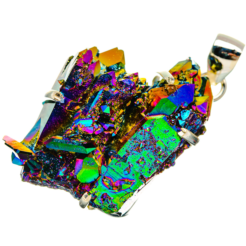 Titanium Sunshine Druzy Pendants handcrafted by Anasilvercos - PD33388 - Photo 2