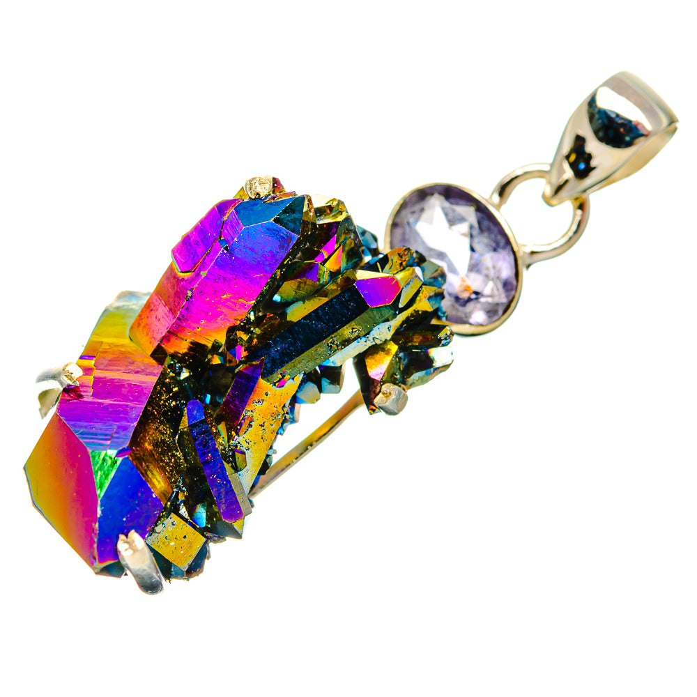 Titanium Sunshine Druzy Pendants handcrafted by Anasilvercos - PD33393 - Photo 2