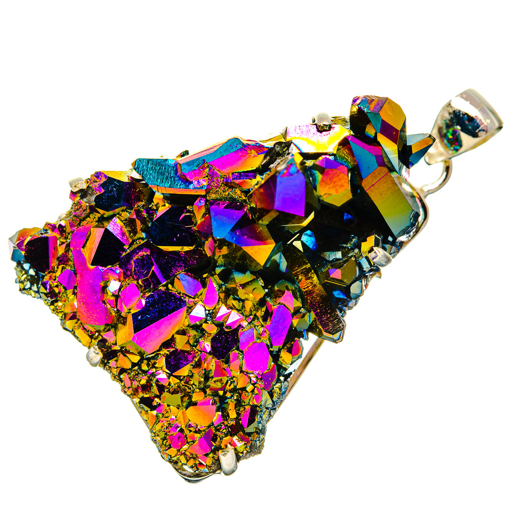 Titanium Sunshine Druzy Pendants handcrafted by Anasilvercos - PD33397 - Photo 2