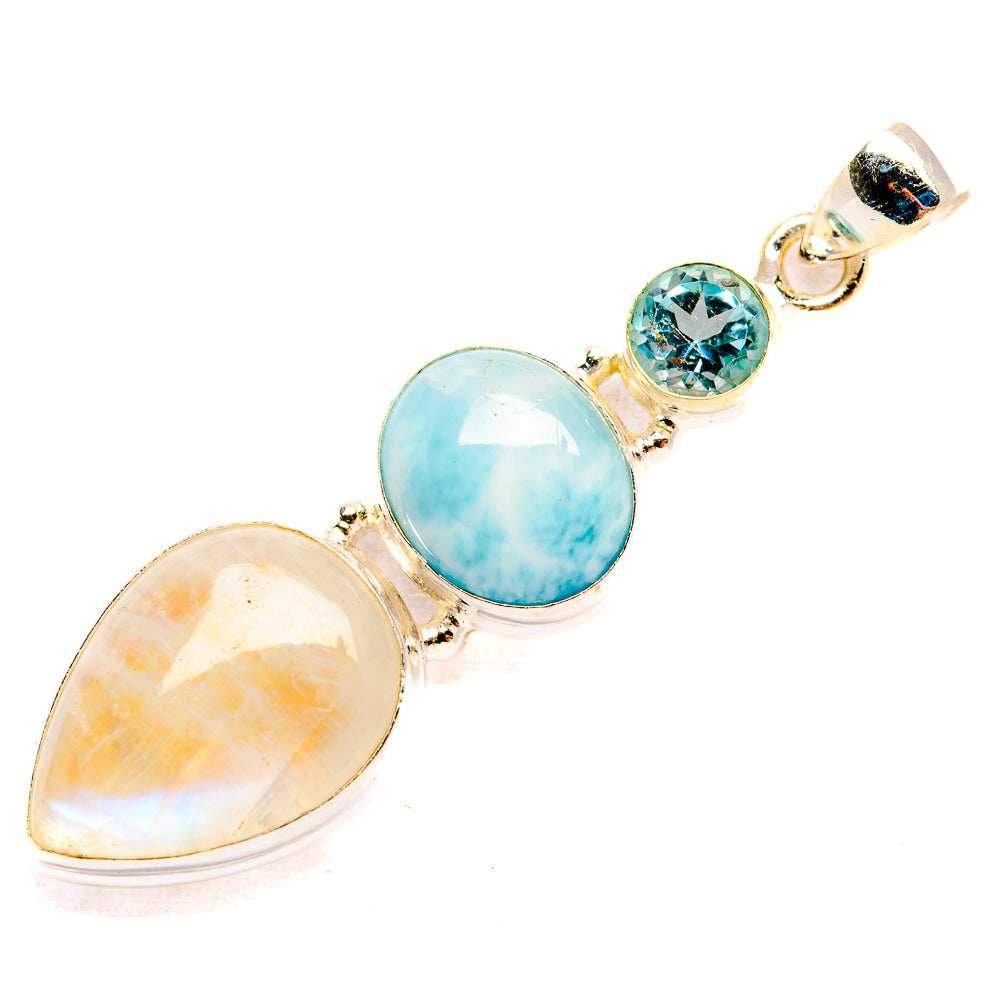 Rainbow Moonstone Pendants handcrafted by Anasilvercos - PD33409 - Photo 2