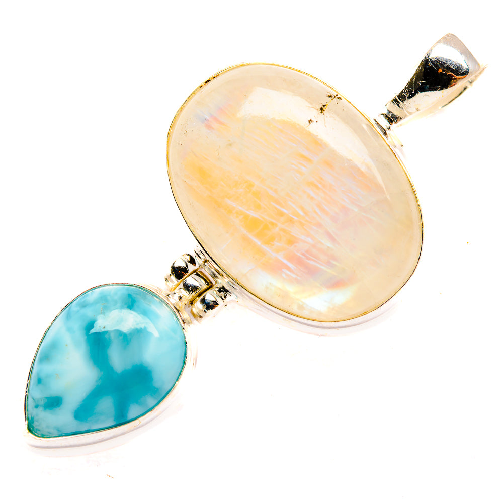 Rainbow Moonstone Pendants handcrafted by Anasilvercos - PD33414 - Photo 2