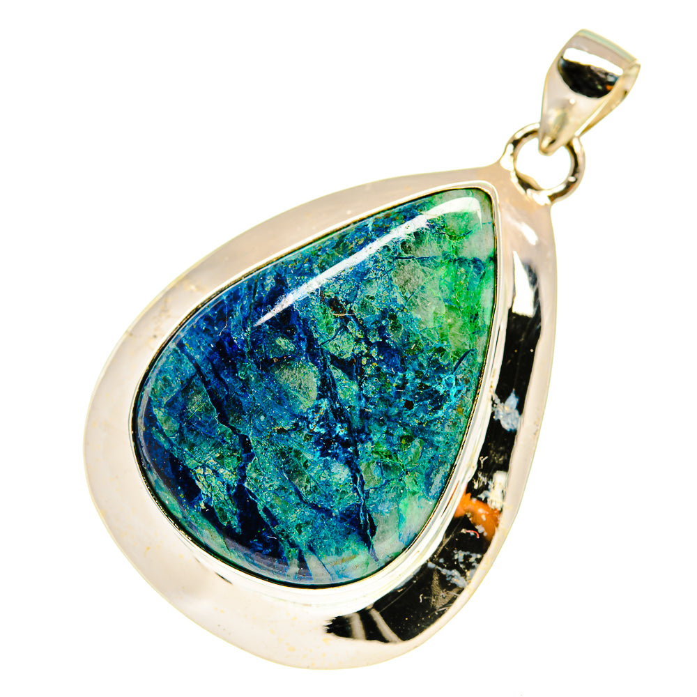 Chrysocolla In Quartz Pendants handcrafted by Anasilvercos - PD3342