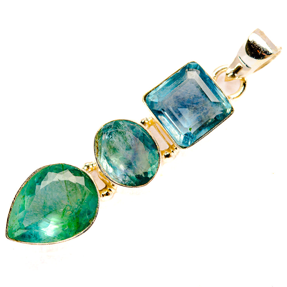 Blue Fluorite Pendants handcrafted by Anasilvercos - PD33420 - Photo 2