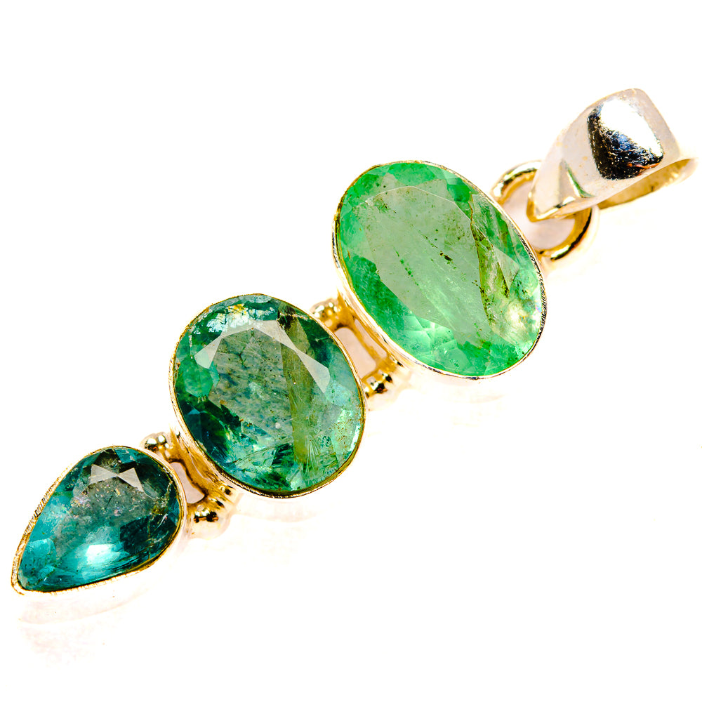 Green Fluorite Pendants handcrafted by Anasilvercos - PD33442 - Photo 2