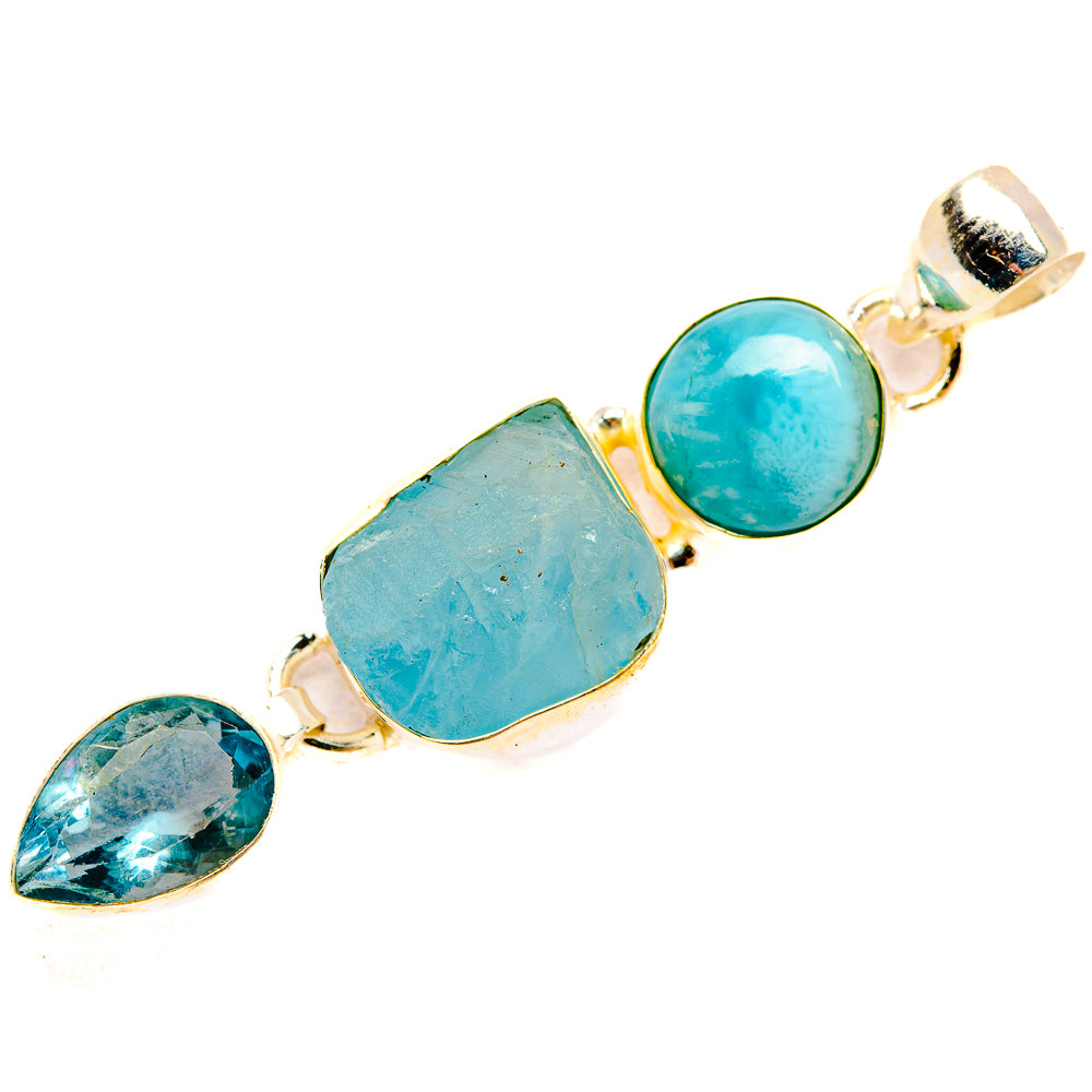 Aquamarine Pendants handcrafted by Anasilvercos - PD33446 - Photo 2