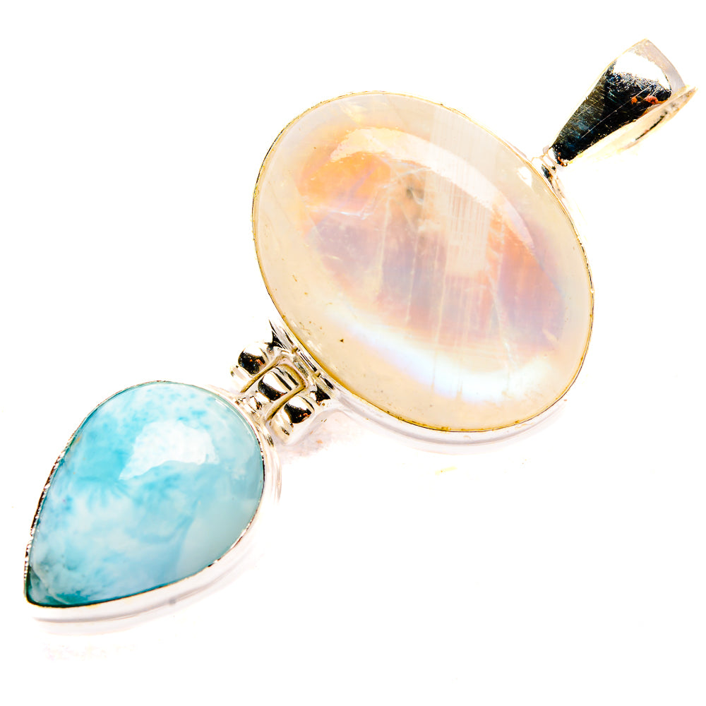 Rainbow Moonstone Pendants handcrafted by Anasilvercos - PD33449 - Photo 2