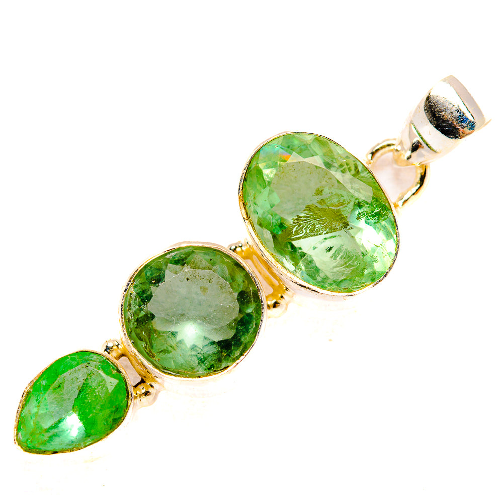 Green Fluorite Pendants handcrafted by Anasilvercos - PD33463 - Photo 2