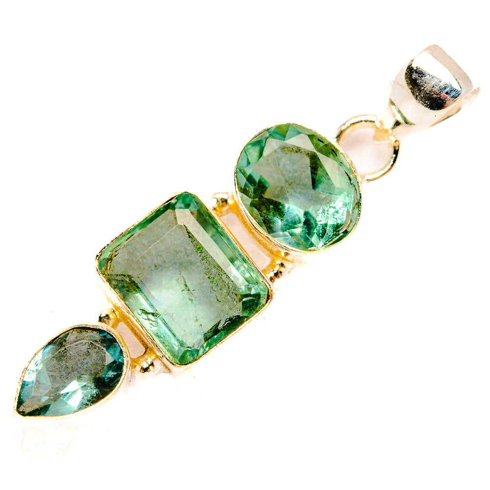 Green Fluorite Pendants handcrafted by Anasilvercos - PD33481 - Photo 2