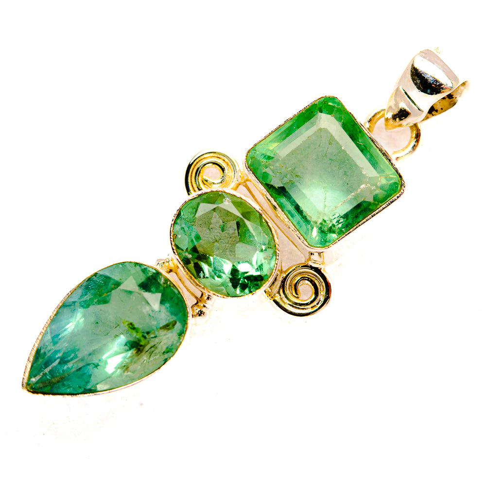 Green Fluorite Pendants handcrafted by Anasilvercos - PD33482 - Photo 2