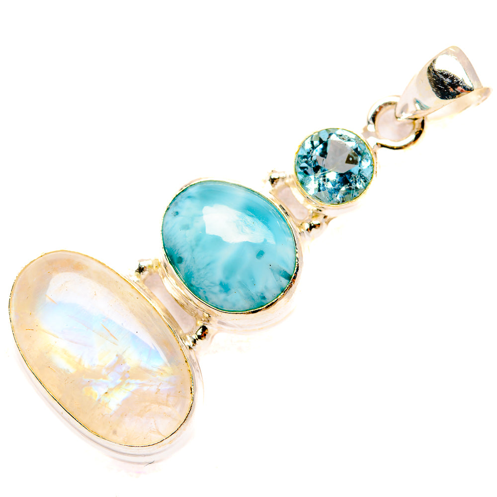 Rainbow Moonstone Pendants handcrafted by Anasilvercos - PD33498 - Photo 2