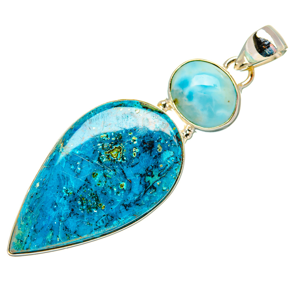 Chrysocolla Pendants handcrafted by Anasilvercos - PD33517 - Photo 2
