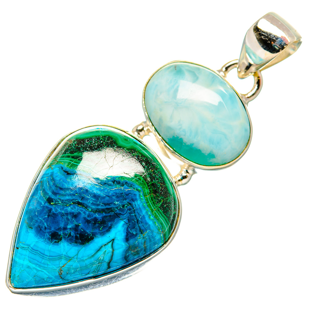 Malachite In Chrysocolla Pendants handcrafted by Anasilvercos - PD33524 - Photo 2