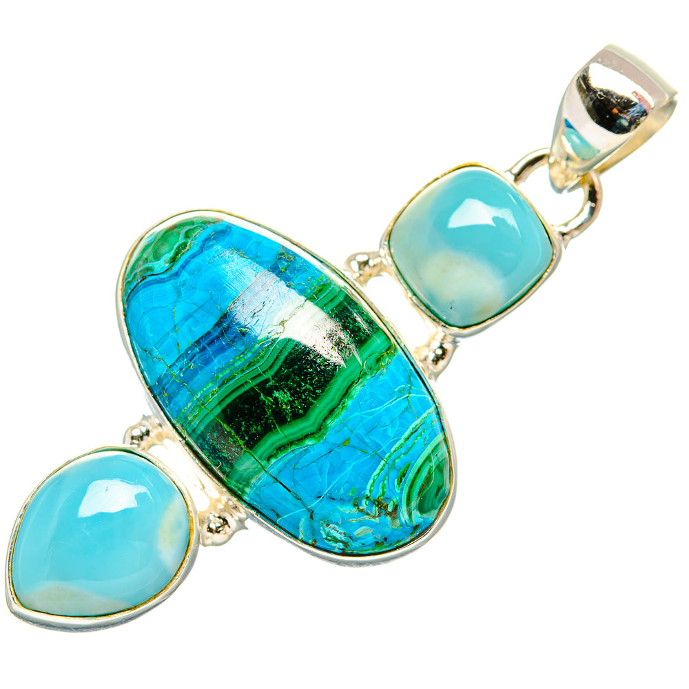 Malachite In Chrysocolla Pendants handcrafted by Anasilvercos - PD33526 - Photo 2
