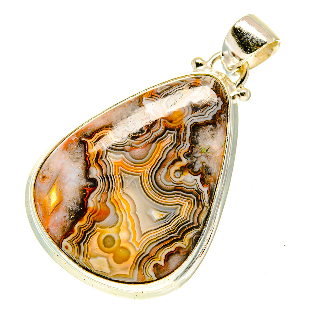 Crazy Lace Agate Pendants handcrafted by Anasilvercos - PD3354