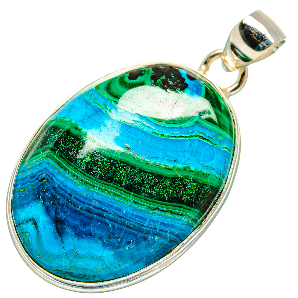 Malachite In Chrysocolla Pendants handcrafted by Anasilvercos - PD33545 - Photo 2