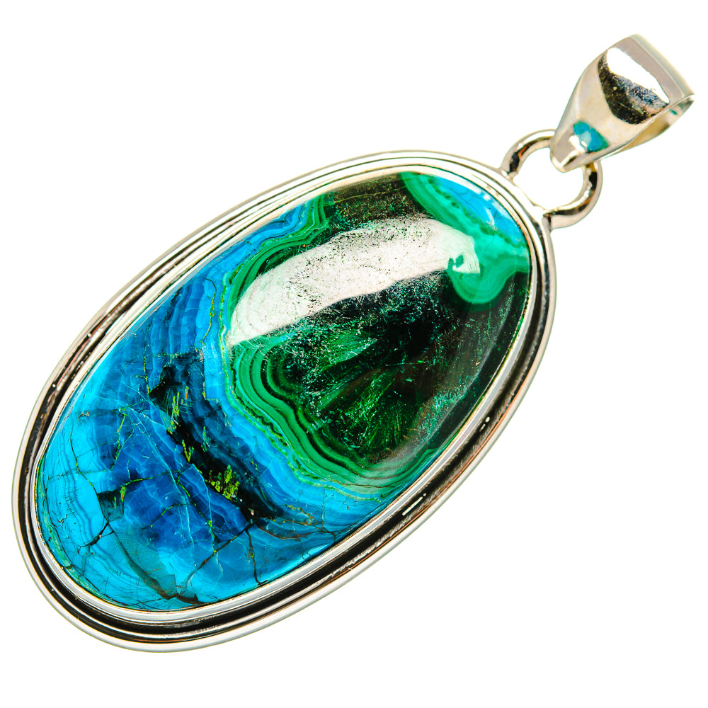 Malachite In Chrysocolla Pendants handcrafted by Anasilvercos - PD33552 - Photo 2