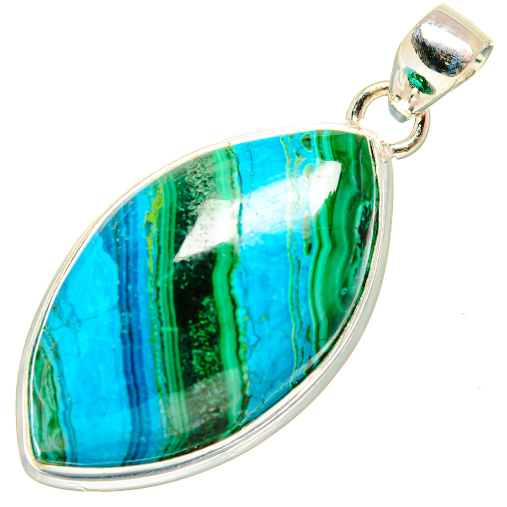 Malachite In Chrysocolla Pendants handcrafted by Anasilvercos - PD33553 - Photo 2