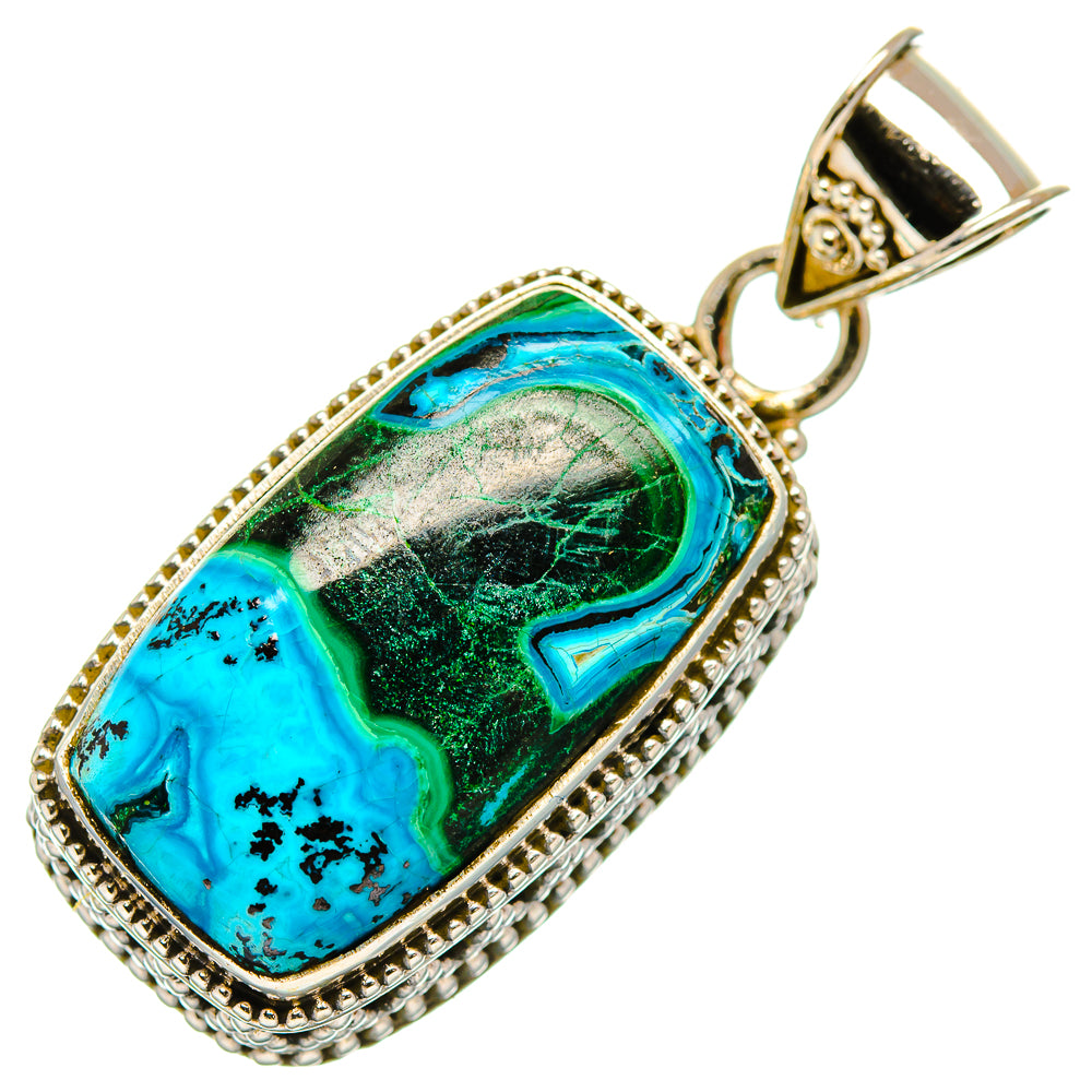 Malachite In Chrysocolla Pendants handcrafted by Anasilvercos - PD33562 - Photo 2
