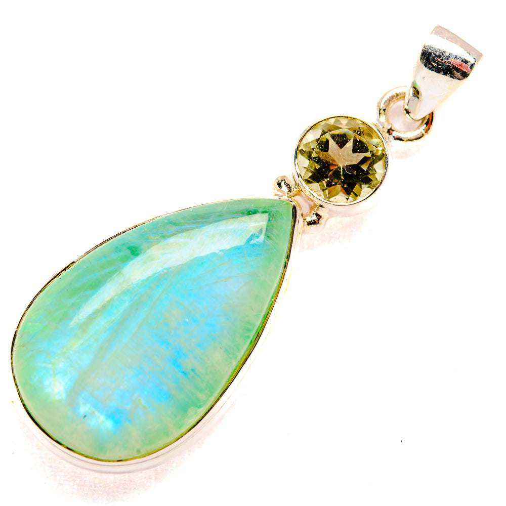 Green Moonstone Pendants handcrafted by Anasilvercos - PD33595 - Photo 2