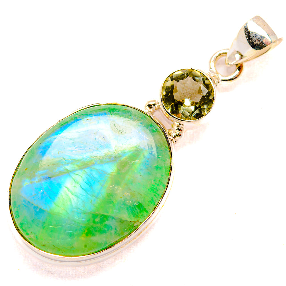 Green Moonstone Pendants handcrafted by Anasilvercos - PD33610 - Photo 2