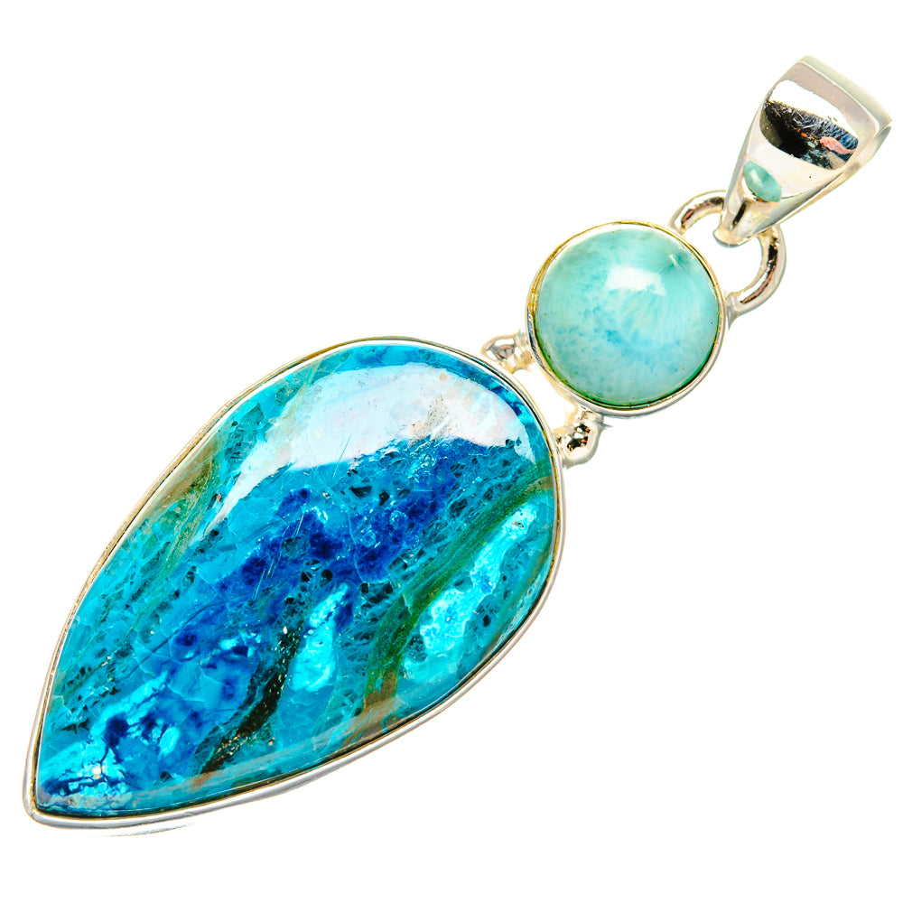 Chrysocolla Pendants handcrafted by Anasilvercos - PD33637 - Photo 2