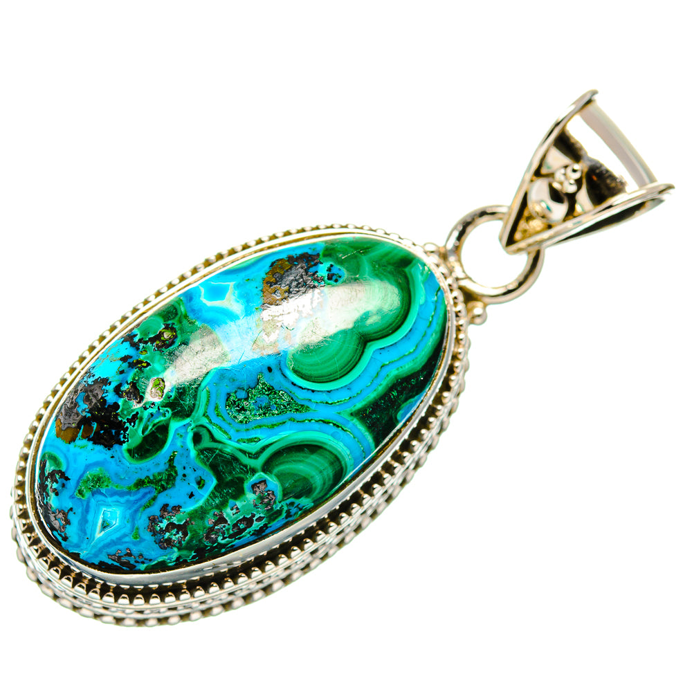 Malachite In Chrysocolla Pendants handcrafted by Anasilvercos - PD33640 - Photo 2