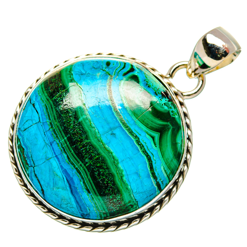 Malachite In Chrysocolla Pendants handcrafted by Anasilvercos - PD33641 - Photo 2