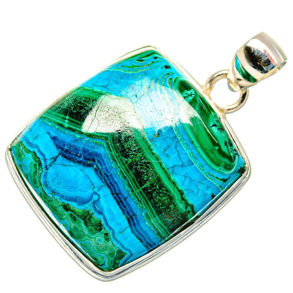 Malachite In Chrysocolla Pendants handcrafted by Anasilvercos - PD33648 - Photo 2