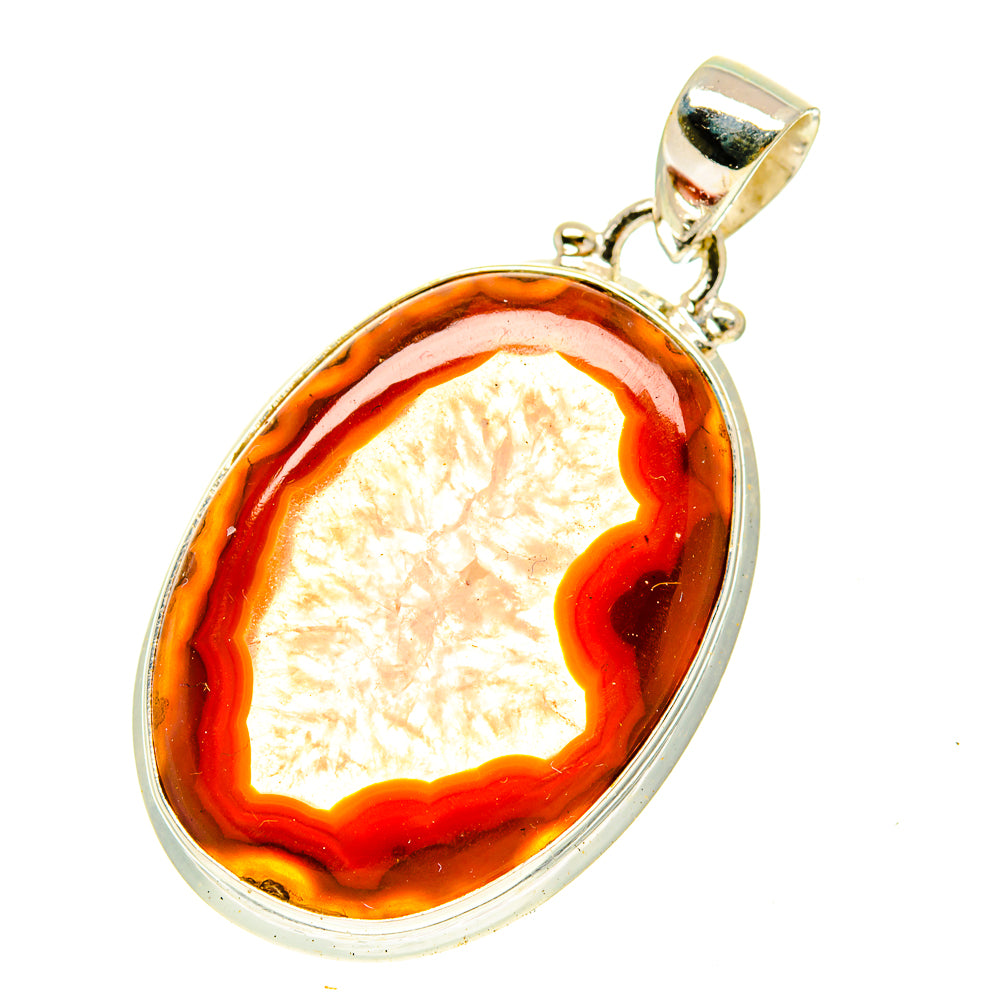 Red Geode Slice Pendants handcrafted by Anasilvercos - PD3365