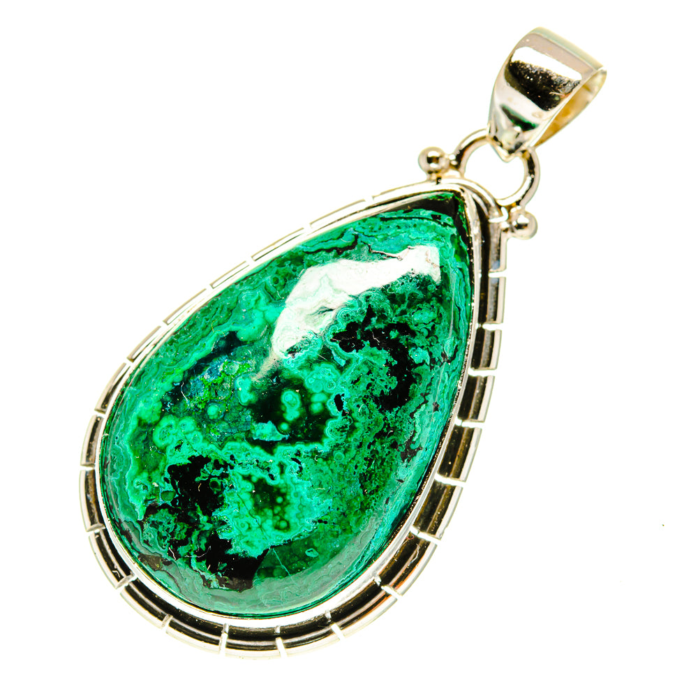 Malachite In Chrysocolla Pendants handcrafted by Anasilvercos - PD3369