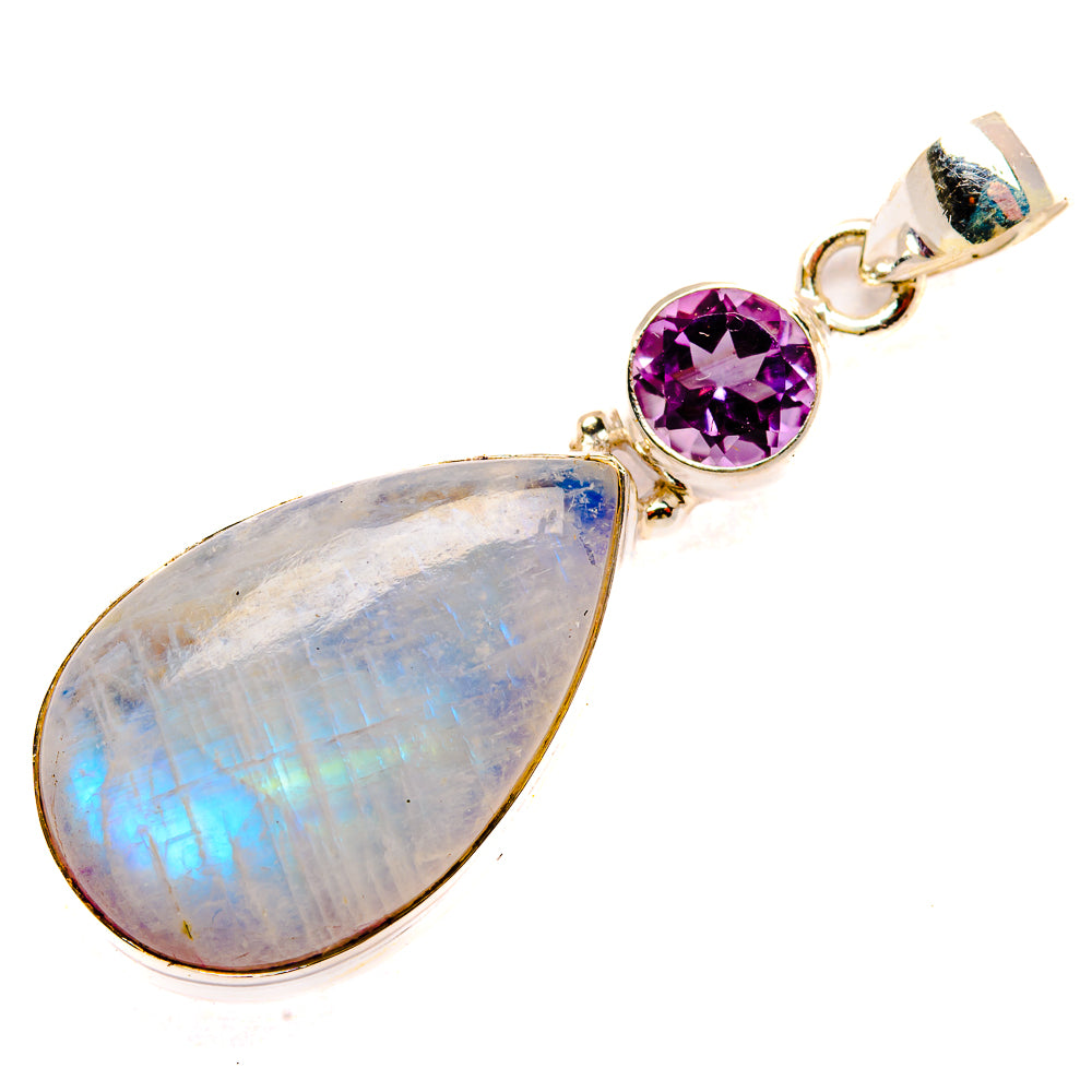 Rainbow Moonstone Pendants handcrafted by Anasilvercos - PD33706 - Photo 2