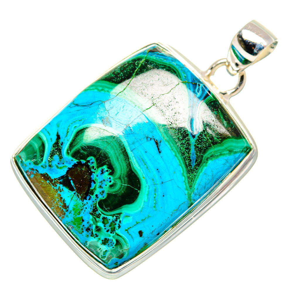 Malachite In Chrysocolla Pendants handcrafted by Anasilvercos - PD33714 - Photo 2