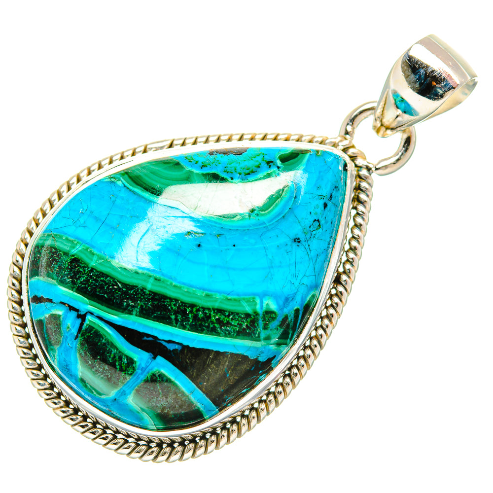 Malachite In Chrysocolla Pendants handcrafted by Anasilvercos - PD33724 - Photo 2
