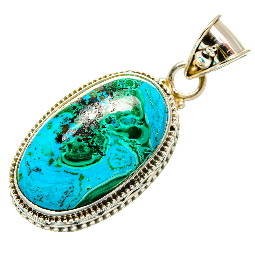 Malachite In Chrysocolla Pendants handcrafted by Anasilvercos - PD33726 - Photo 2
