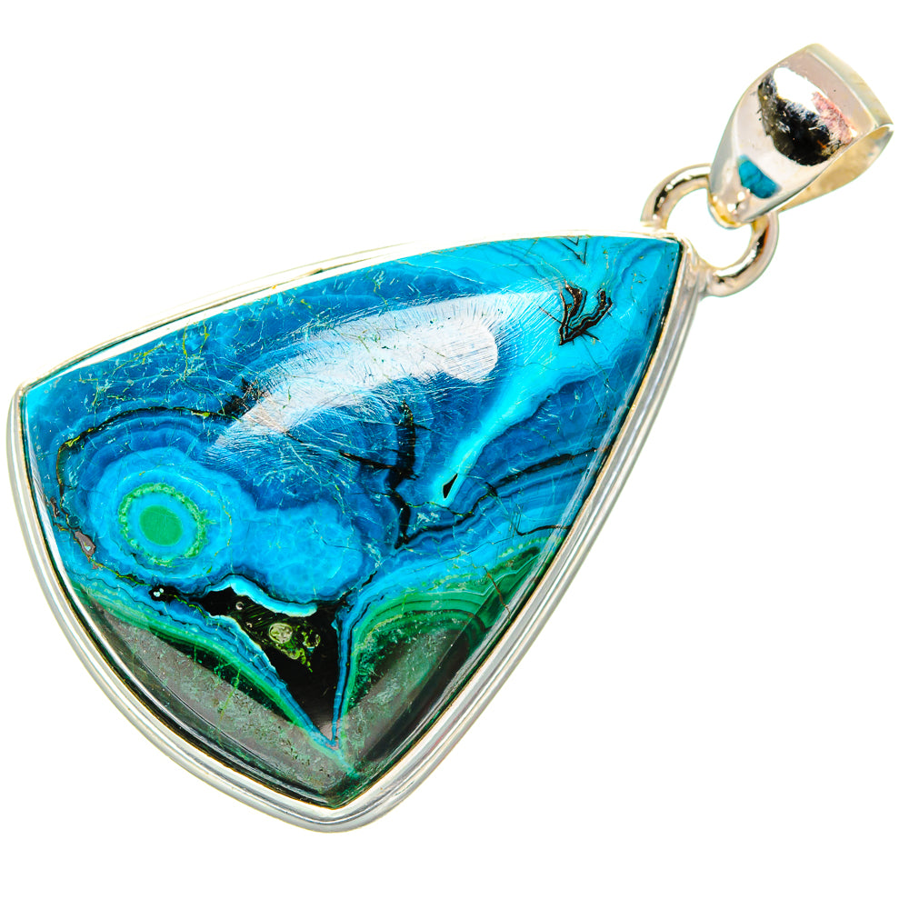 Malachite In Chrysocolla Pendants handcrafted by Anasilvercos - PD33729 - Photo 2