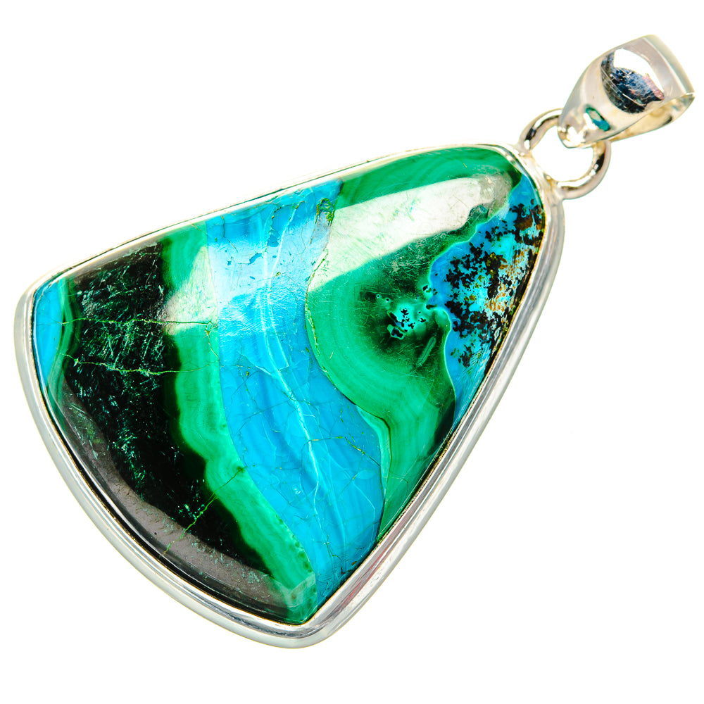Malachite In Chrysocolla Pendants handcrafted by Anasilvercos - PD33741 - Photo 2