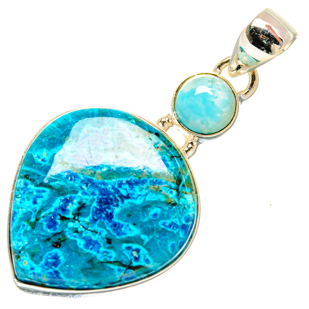 Chrysocolla Pendants handcrafted by Anasilvercos - PD33756 - Photo 2