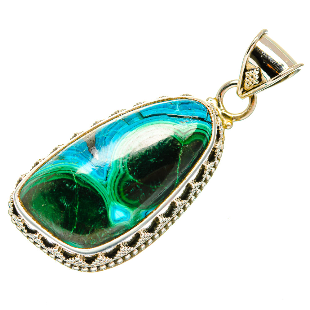 Malachite In Chrysocolla Pendants handcrafted by Anasilvercos - PD33765 - Photo 2