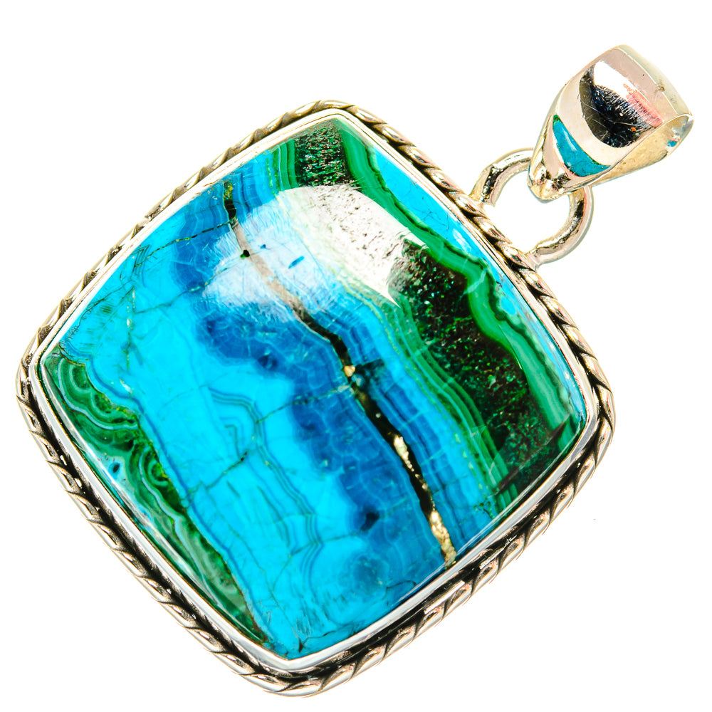 Malachite In Chrysocolla Pendants handcrafted by Anasilvercos - PD33770 - Photo 2