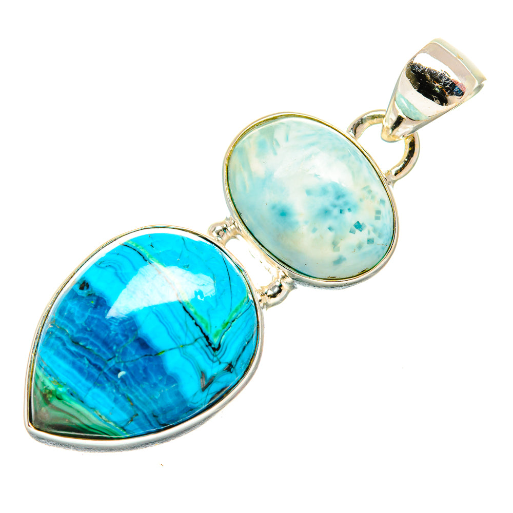 Chrysocolla Pendants handcrafted by Anasilvercos - PD33772 - Photo 2