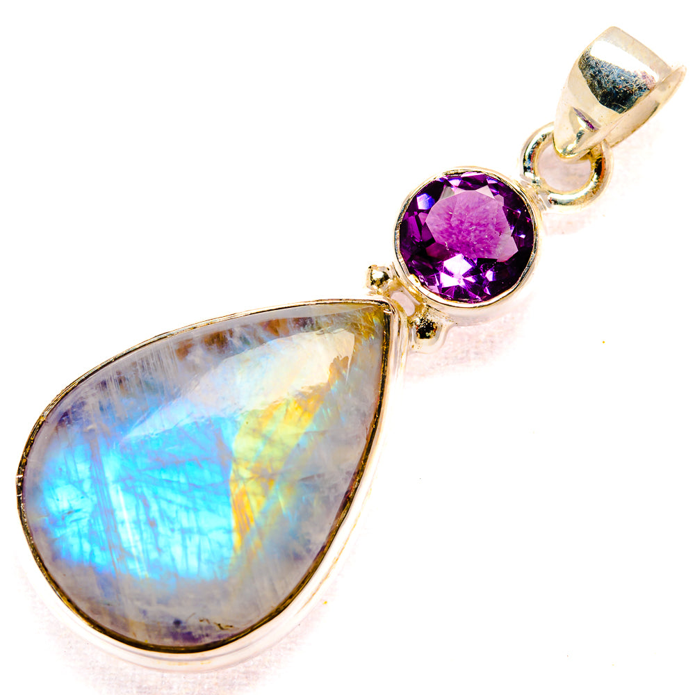 Rainbow Moonstone Pendants handcrafted by Anasilvercos - PD33800 - Photo 2