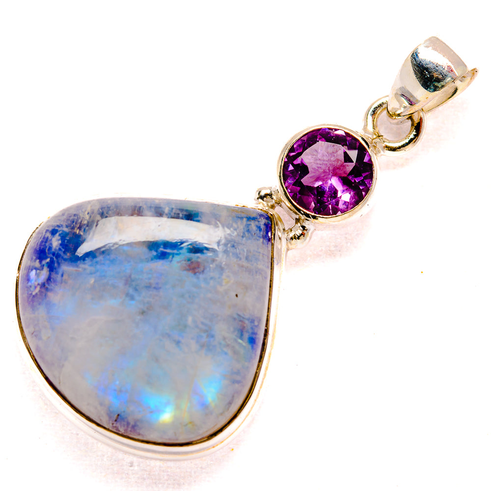Rainbow Moonstone Pendants handcrafted by Anasilvercos - PD33801 - Photo 2