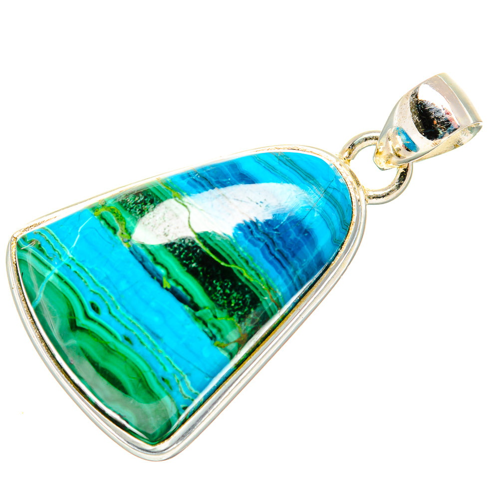 Malachite In Chrysocolla Pendants handcrafted by Anasilvercos - PD33822 - Photo 2