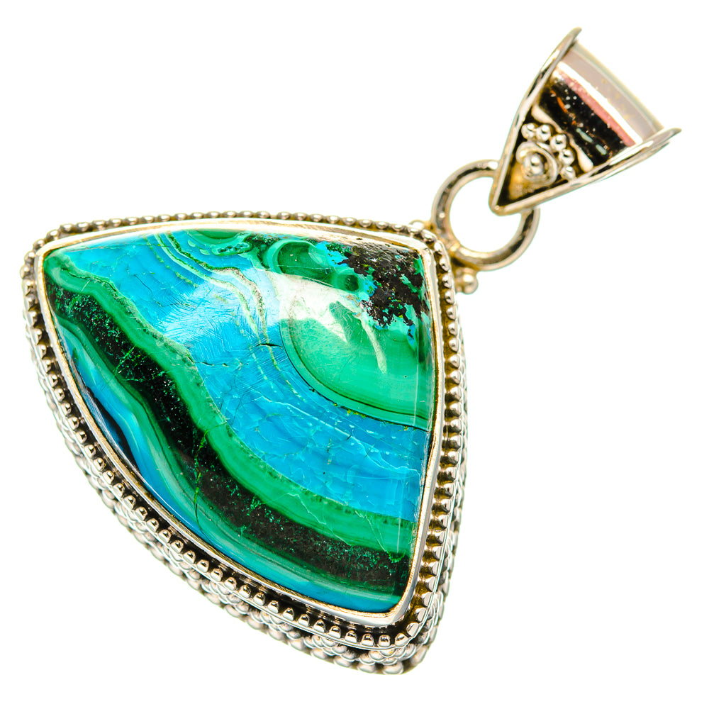 Malachite In Chrysocolla Pendants handcrafted by Anasilvercos - PD33823 - Photo 2