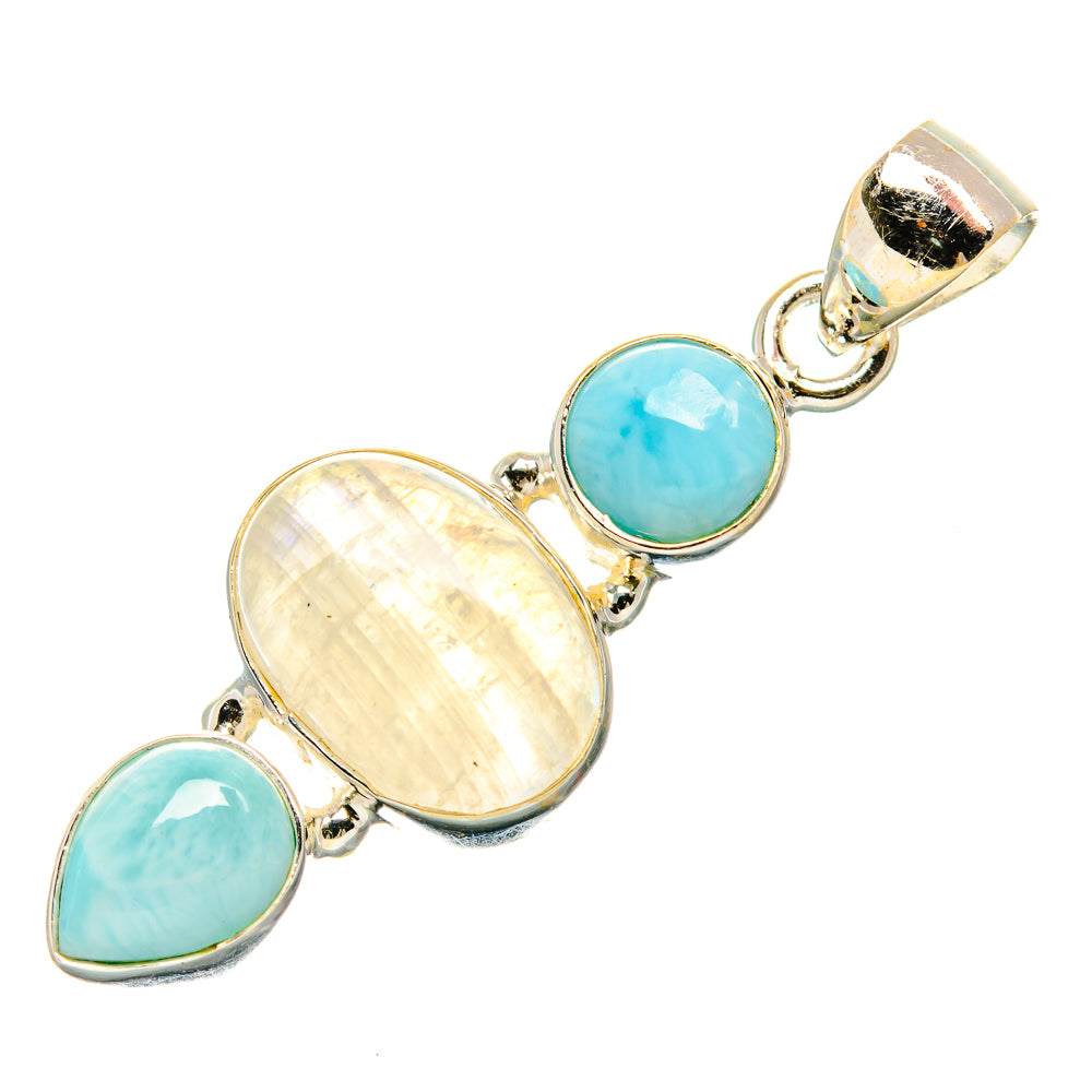 Rainbow Moonstone Pendants handcrafted by Anasilvercos - PD33842 - Photo 2