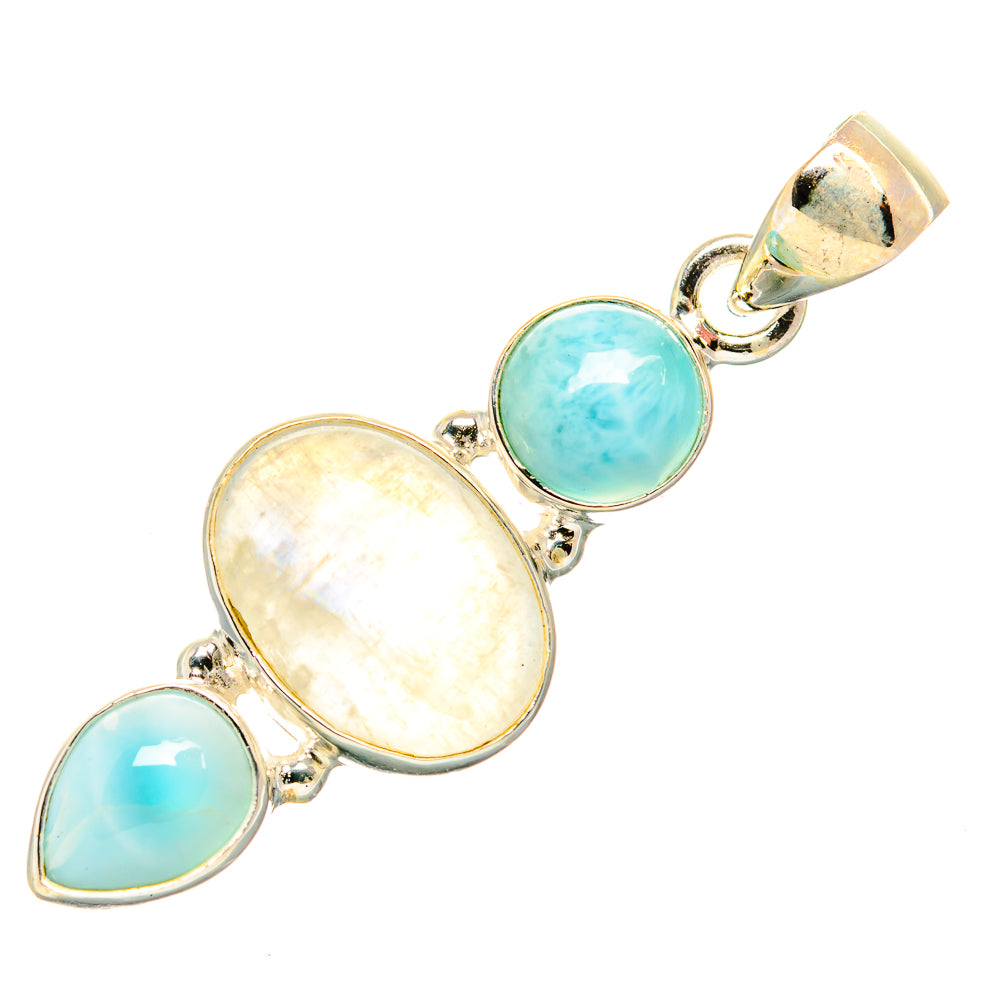 Rainbow Moonstone Pendants handcrafted by Anasilvercos - PD33845 - Photo 2